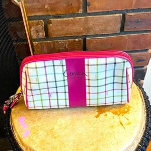 Heritage Stripe MultiColor PVC Leather Large Pouch